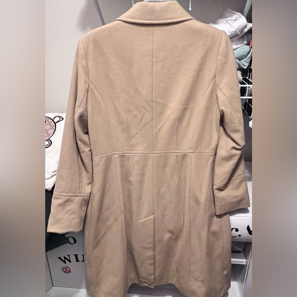 Preston & York Wool Blend Winter Coat Camel Khaki Brown Size 12 Long Coat - Picture 2 of 5